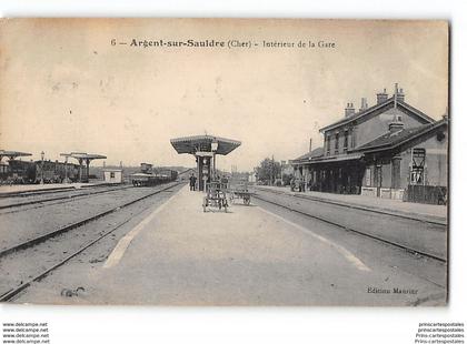 CPA 18 Argent sur Sauldre la gare