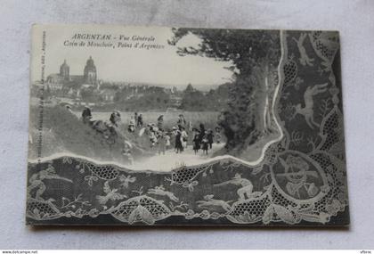 Argentan, vue générale, coin de mouchoir, point d'Argentan, dentelle, Orne 61