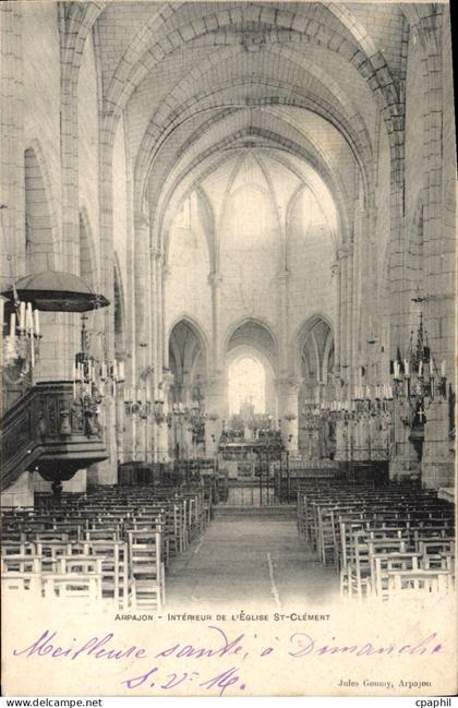 CPA Arpajon Interieur De L'Eglise St Clement