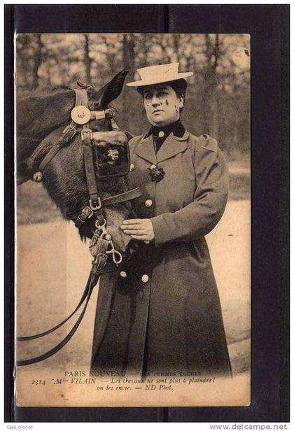 75 PARIS Petits Métiers, Femmes Cochers, Mlle Vilain, Métier, ed ND 2314, Paris Nouveau, 1916