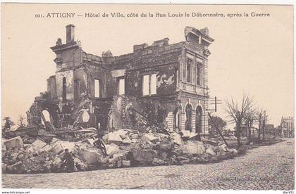 08 - ATTIGNY (Ardennes) - Hôtel de Ville, côté de la Rue Louis de Débonnaire, après la Guerre