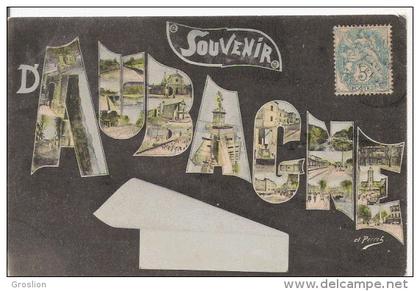 AUBAGNE (13) CARTE FANTAISIE SOUVENIR D'AUBAGNE CARTE PLUSIEURS VUES