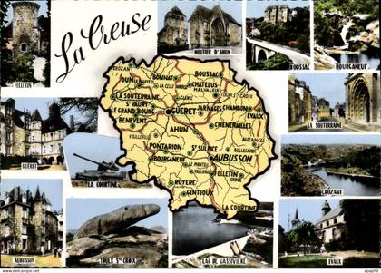 CPSM Creuse Superficie Population Aubusson