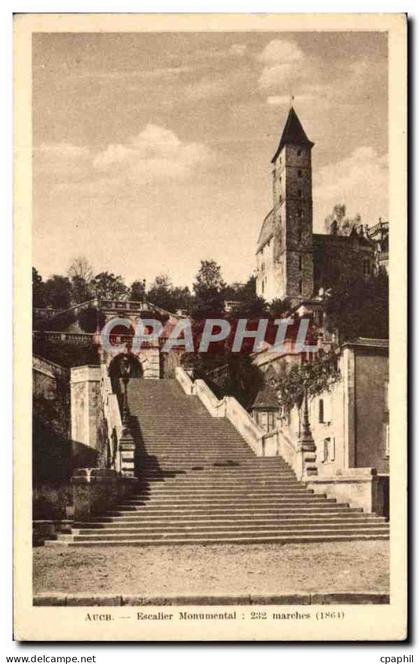 CPA Auch Escaller Monumental marches