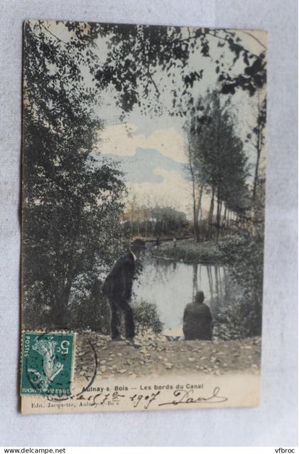 AB323, Cpa 1907, Aulnay sous Bois, les bords du canal, Seine saint Denis 93