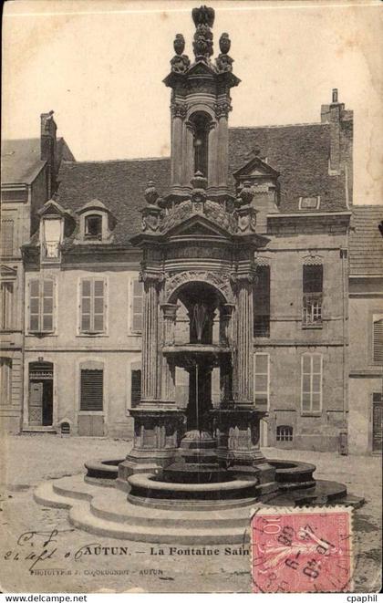 Autun - La Fontaine - CPA