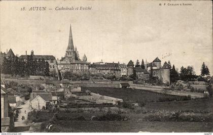 CPA Autun Cathedrale et Eveche