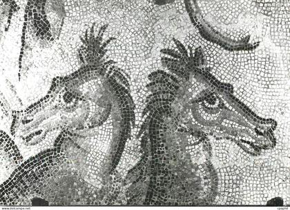 CPM Autun Musee Rolin Les chevaux marins Mosaique romaine trouvee a Autun