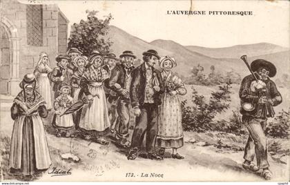 Auvergne - La Noce -Ilustration Bignou CPA