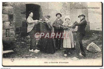 Auvergne - Types Auvergne - La Bouree - sabots - danse - musique CPA