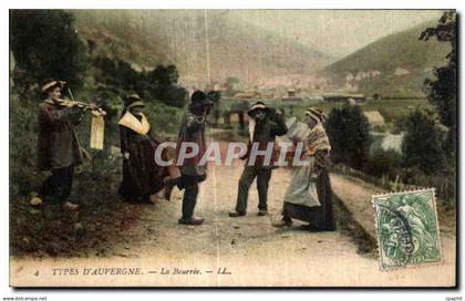 CPA Types D Auvergne La Bourree Folklore Costume Danse