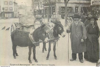 REPRO Types d'Auvergne Deux Heureux Couples Ane Donkey