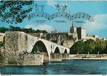 Carte Postale - 84 - Avignon - Le Pont Saint Bénézet - Le Palais des Papes - Flamme Postale - Partition - CPM - Voir Sca