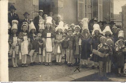 CARTE PHOTO Avranches Enfants Folklore