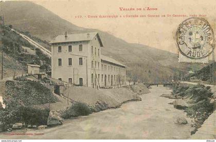 Carte Postale Ancienne - 11 - Axat - Usine Electrique - Entrée des Gorges de St Georges près Axat - CPA - Oblitération r