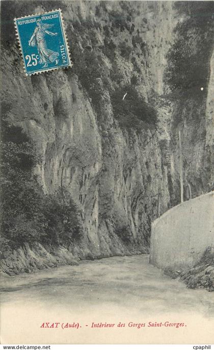 CPA Axat (Aude) Interieur des Gorges Saint Georges