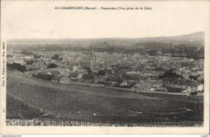 CPA Ay Champagne Panorama Vue Prise De la Cote