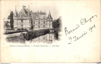 CPA Chateau d Azay Le Rideau Facades Orientales