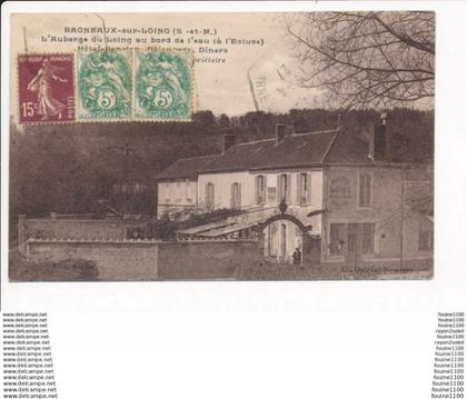 CARTE PEU COURANTE  de BAGNEAUX SUR LOING auberge du loing ( hôtel restaurant BATIER )  ( recto verso )