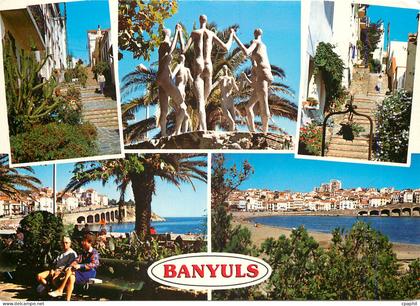CPM Banyuls sur Mer Les vielles rues les danseurs Catalans la plage