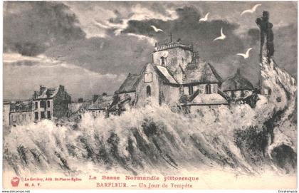 CPA Carte postale France Barfleur Un jour de tempête  VM91023
