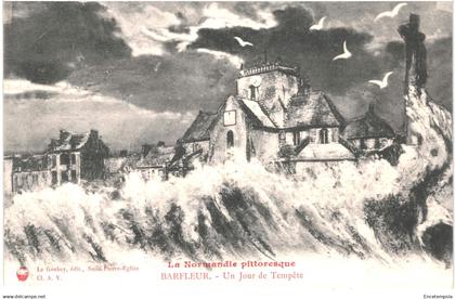 CPA Carte postale France  Barfleur Un jour de tempête    VM91709