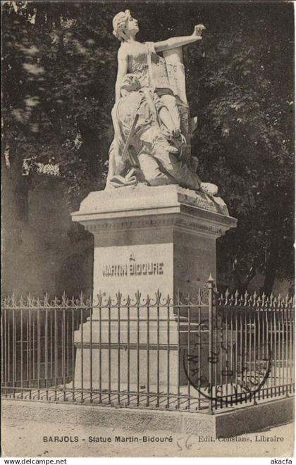CPA BARJOLS Statue Martin-Bidoure (1111710)
