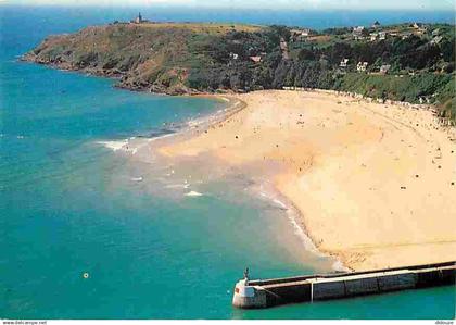 50 - Barneville - Carteret - La plage de la Potinière et les rochers du Cap à Carteret - Vue aérienne - Flamme Postale -
