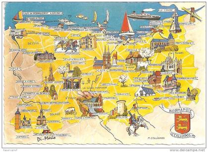 carte  géographique : normandie( argentan,vire,falaise,caen,bayeux,le havre,rouen,deauville,...)