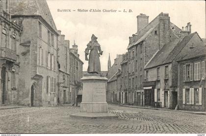 Bayeux CPA Statue d'Alain Chartier