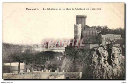 CPA Beaucaire Le chateau au lointain le chateau de Tarascon
