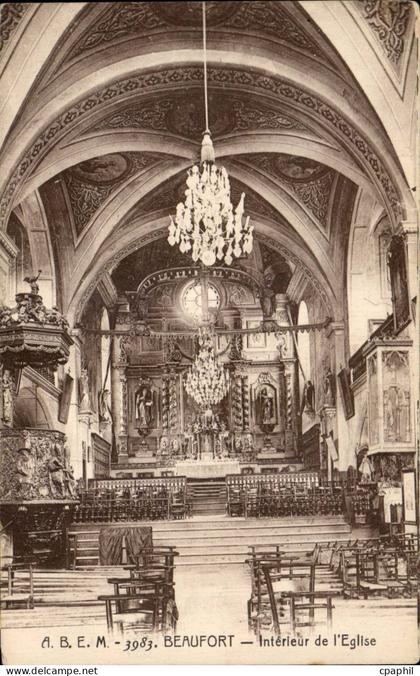 Beaufort - Interieur de l'Eglise - CPA