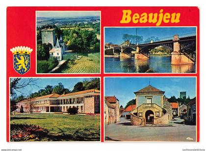 Beaujeu, vues générales et pont – France