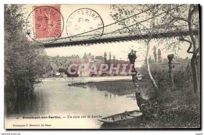 CPA Beaumont Sur Sarthe Un Coin sur la Sarthe
