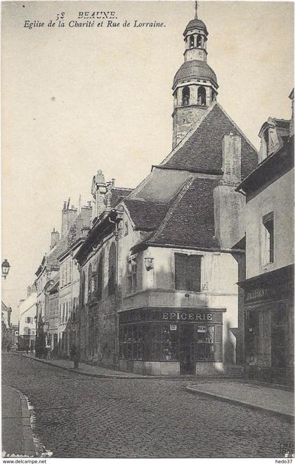 Beaune - Eglise de la Charité et Rue de Lorraine