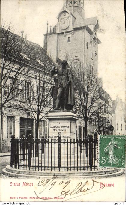CPA Beaune Statue Monge