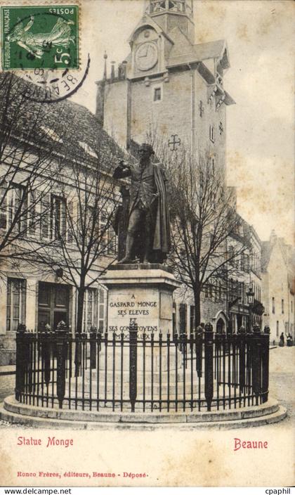 CPA Beaune statue Monge