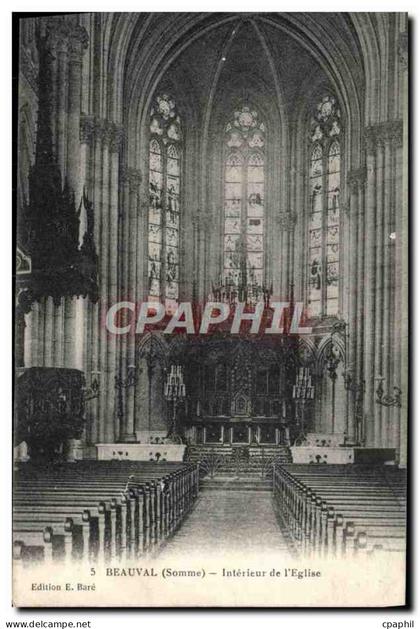 CPA Beauval Interieur de L'Eglise