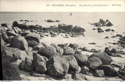 CPA Beg Meil Les Rochers Du Semaphore