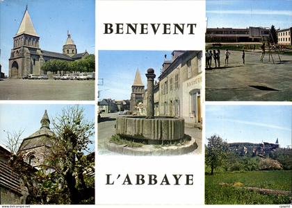 CPSM BENEVENT-L'ABBAYE église lanterne nouveau groupe scolaire