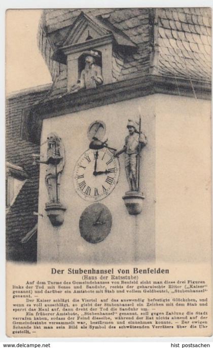 (12844) AK Benfeld, Rathaus, Uhrturm, Stubenhansel 1913