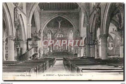 CPA Bernay Eglise Sainte Croix la nef