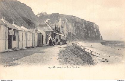 A913 France Berneval Les Cabines Beach vintage postcard