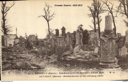 CPA Militaria Betheny Bombardement du cimetiere