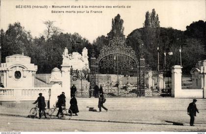 Beziers CPA Monument eleve a la memoire des enfants de Beziers morts pour la France