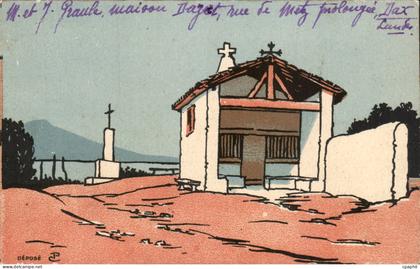 CPA la chapelle de la Madeleine Falaise de Bidart