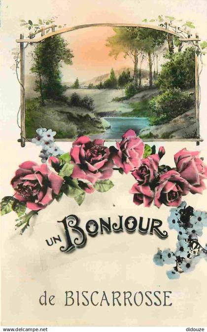 40 - Biscarrosse - Un Bonjour de Biscarrosse - Fleurs - CPA - Voir Scans Recto-Verso