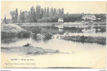 CPA BLERE - Bléré - Bords du Cher - Papeterie H. Bandry , Bléré - Cliché Catrou