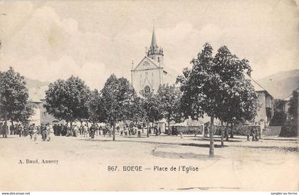 CPA 74 BOEGE PLACE DE L'EGLISE