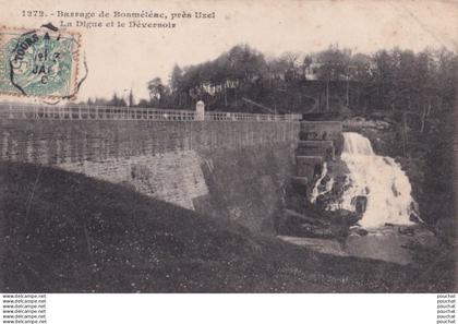 E2-22) BARRAGE DE BOSMELEAC PRES D' UZEL - LA DIGUE ET LE DEVERSOIR - 1907